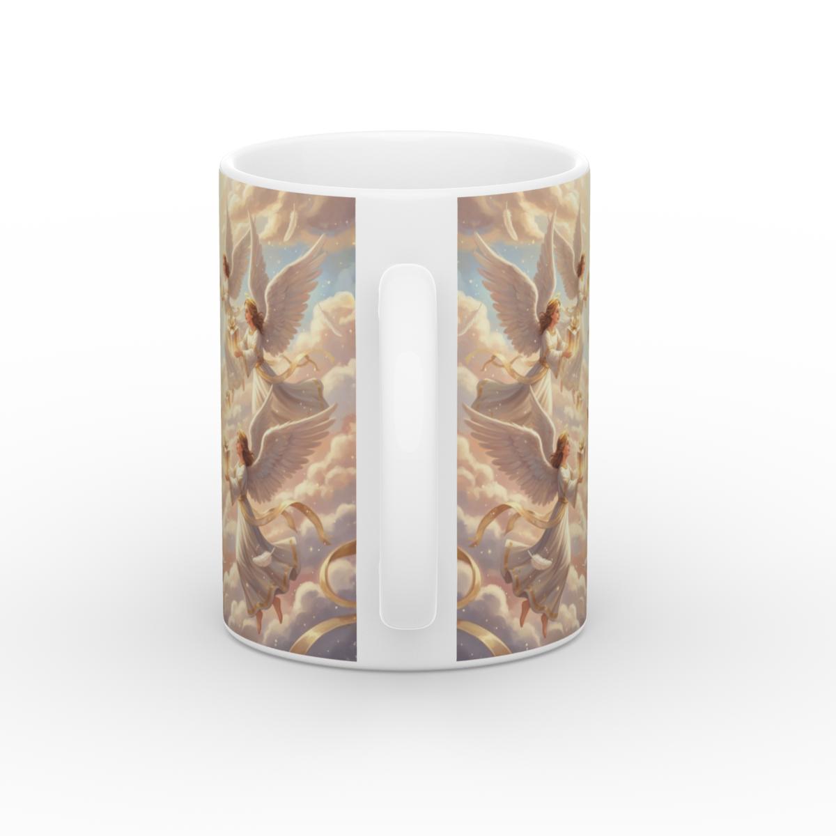 Heavenly Gift Exchange White Glossy Mug