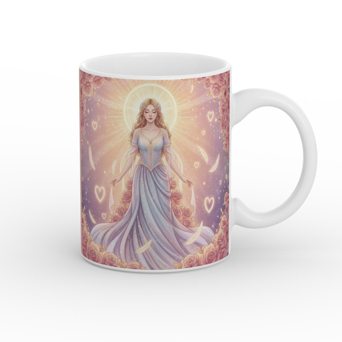 Goddess of Love & Light White Glossy Mug