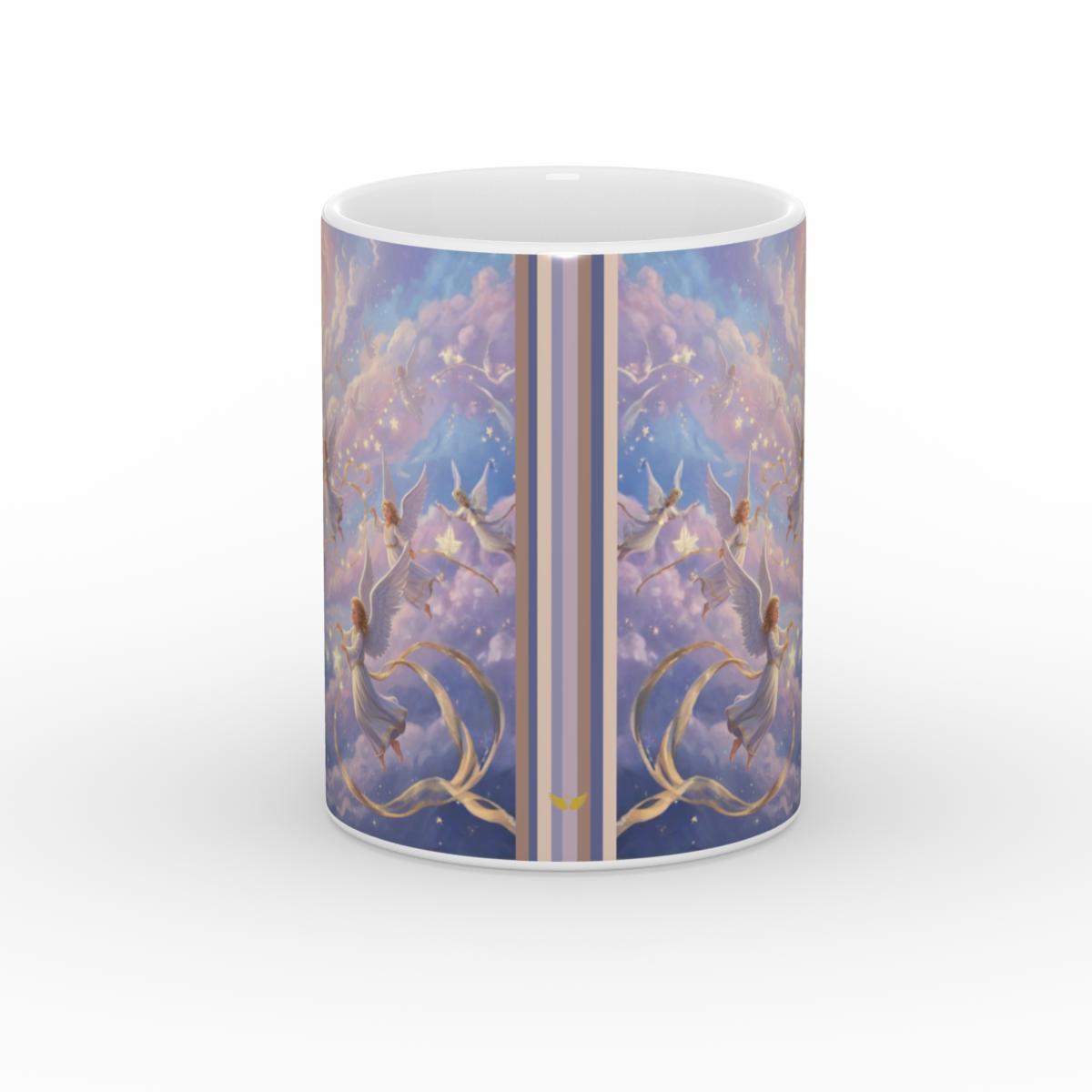 Angels Decorating the Stars White Glossy Mug