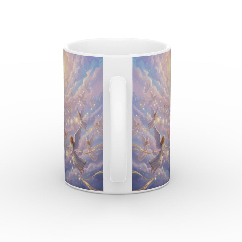 Angels Decorating the Stars White Glossy Mug