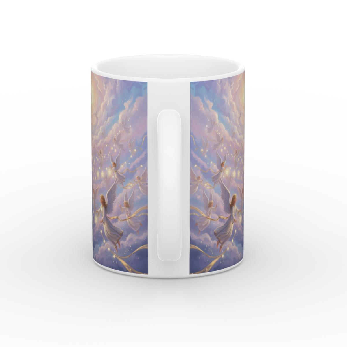 Angels Decorating the Stars White Glossy Mug