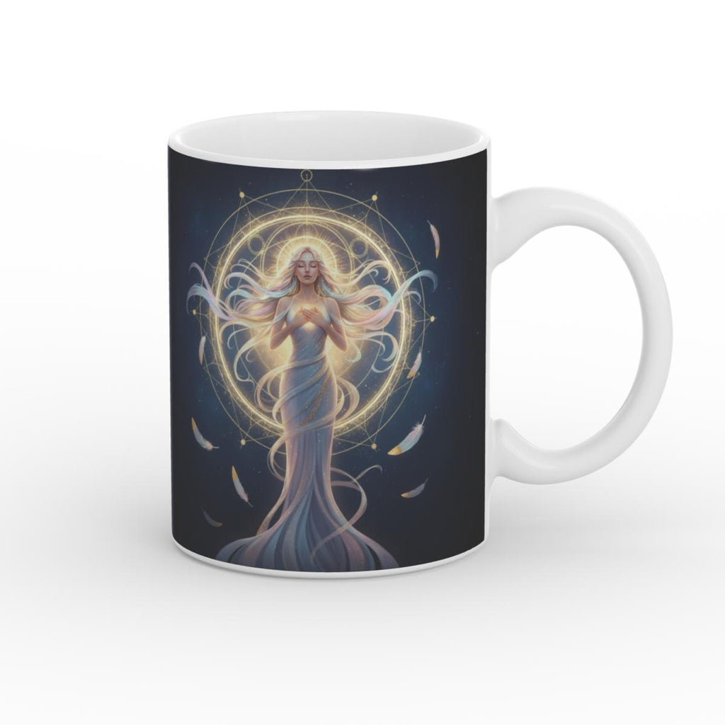 The Aligned Goddess White Glossy Mug