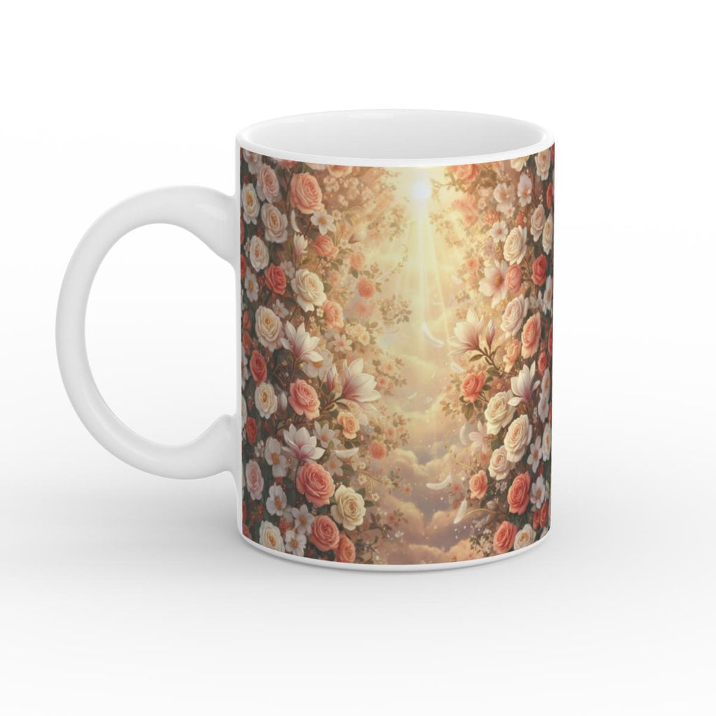 Garden of roses & magnolias White Glossy Mug