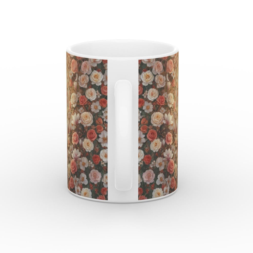 Garden of roses & magnolias White Glossy Mug