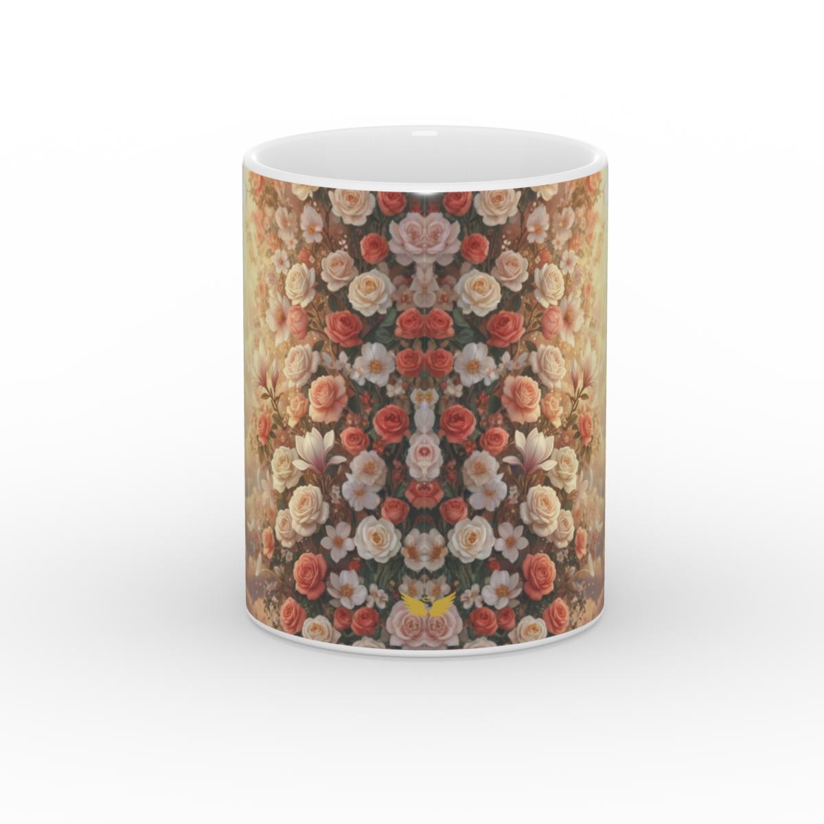 Garden of roses & magnolias White Glossy Mug