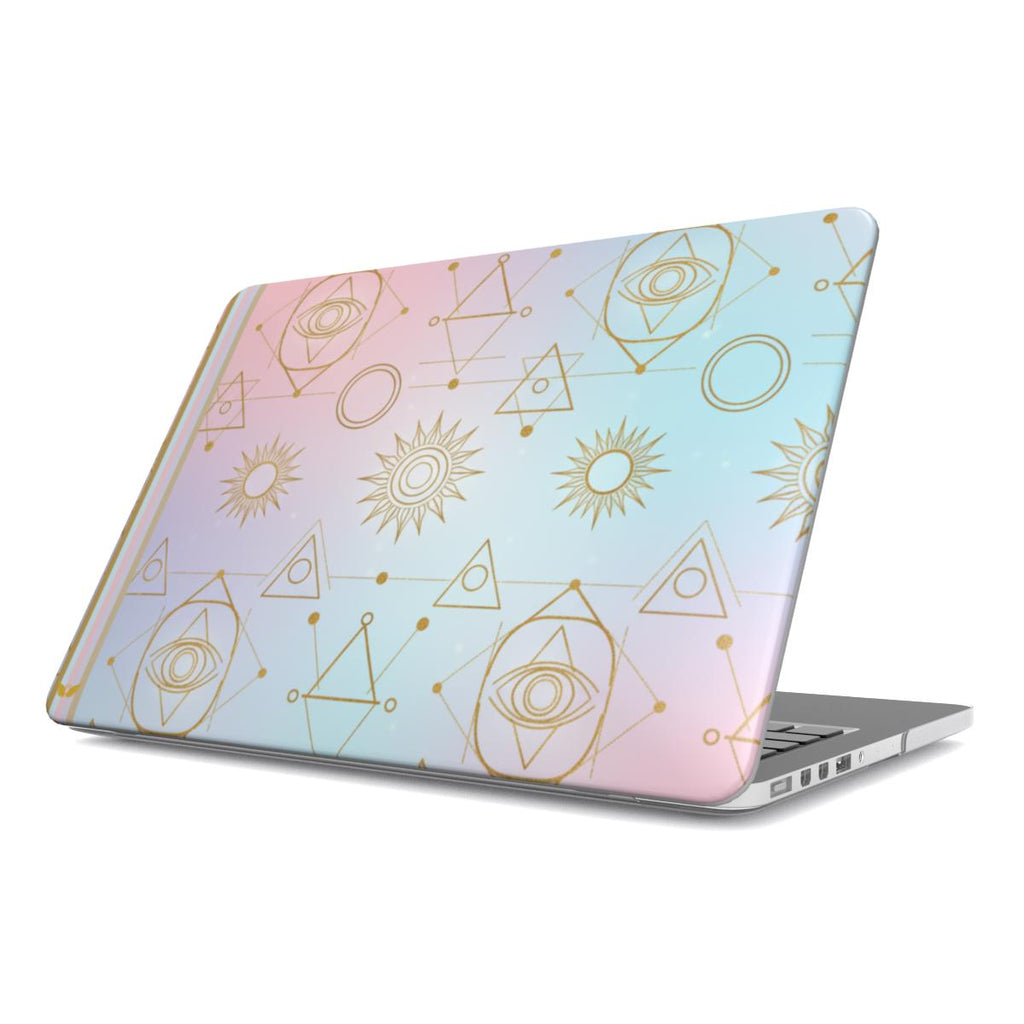 Golden Geometry Glow MacBook Case