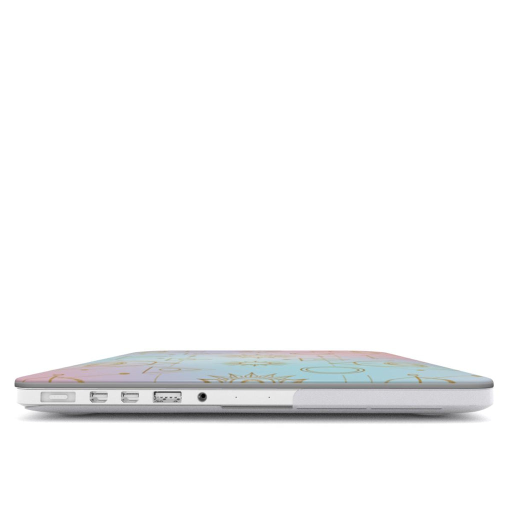 Golden Geometry Glow MacBook Case