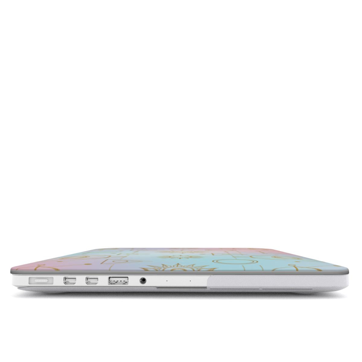 Golden Geometry Glow MacBook Case