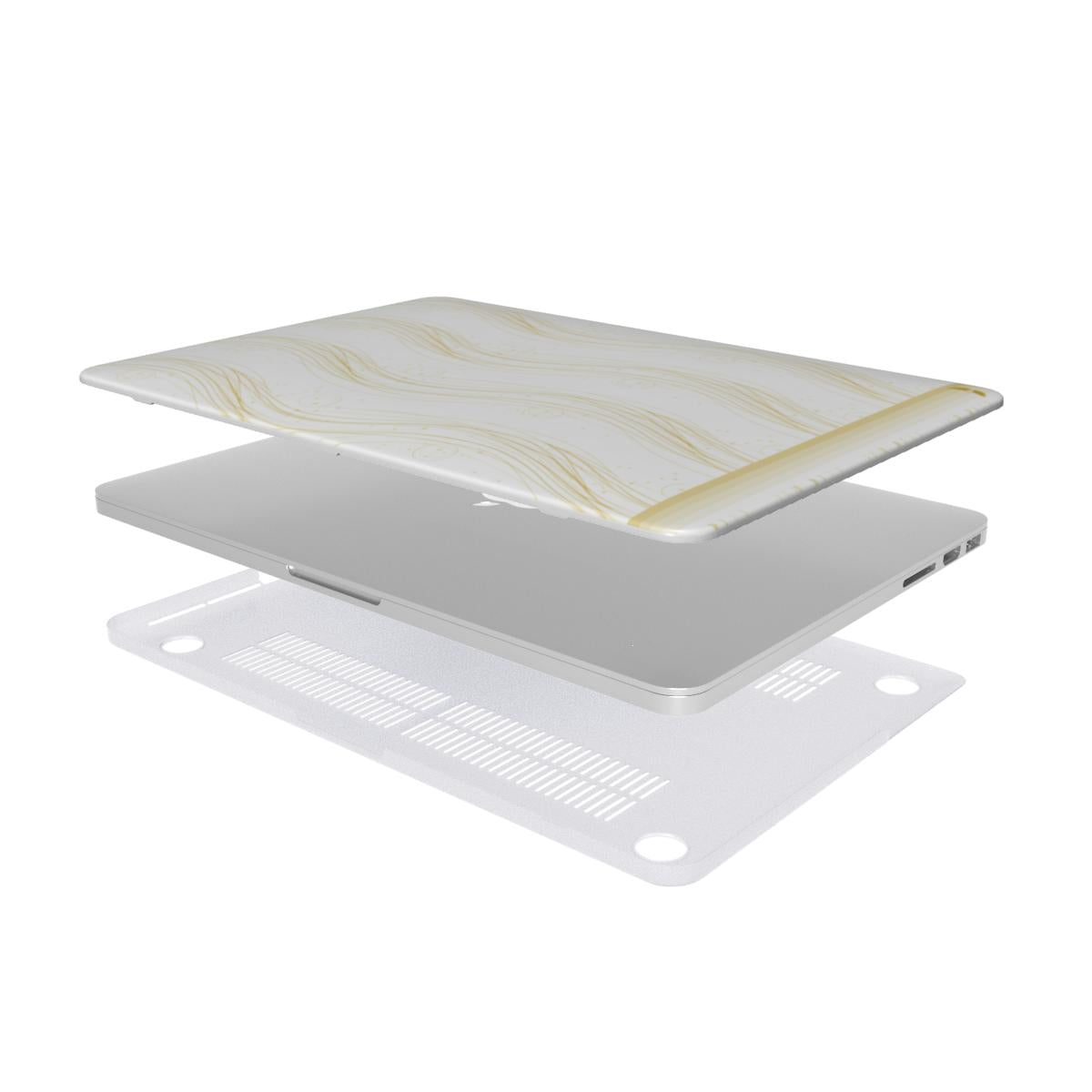 Golden Energy Lines MacBook Case