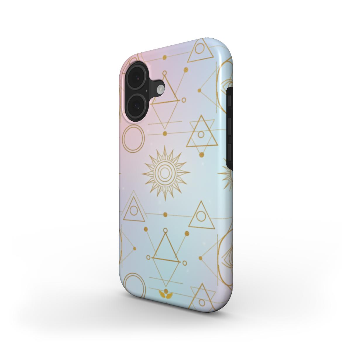 Tough Phone Case Golden Geometry Glow