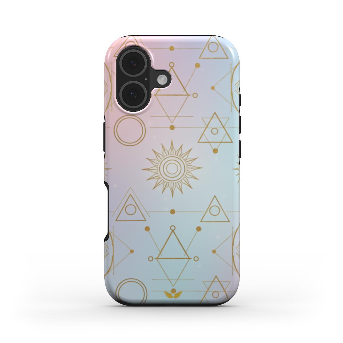 Tough Phone Case Golden Geometry Glow